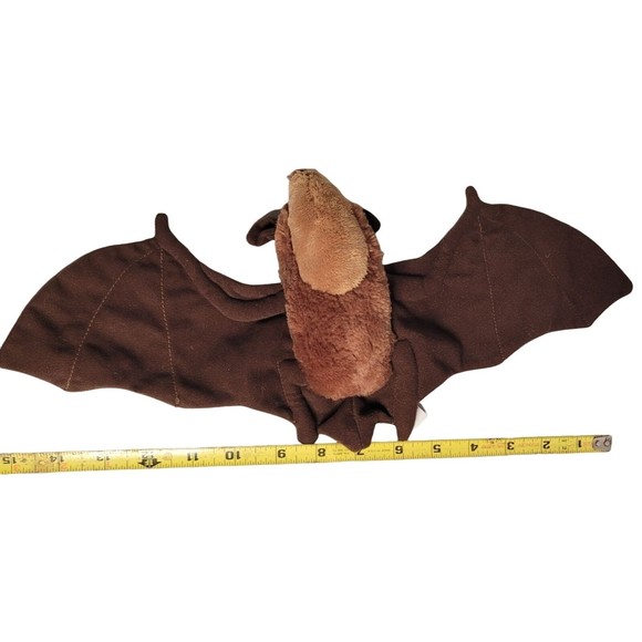 Wildlife Artist Brown Bat Stuffed Plush Animal Soft Winged Toy 7 x 15 inch - Picture 5 of 8